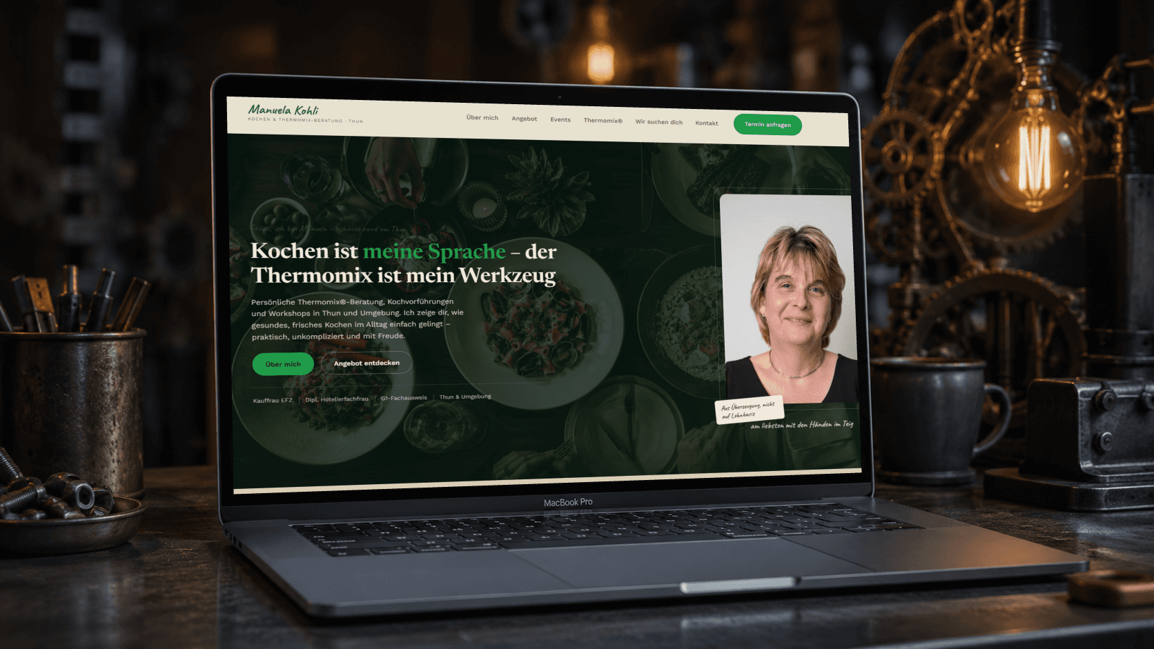Screenshot der Website von Manuela Kohli